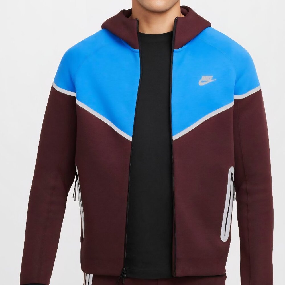 Nike Tech Fleece Windrunner Burgundy Crush Photo Blue HQ3746-652